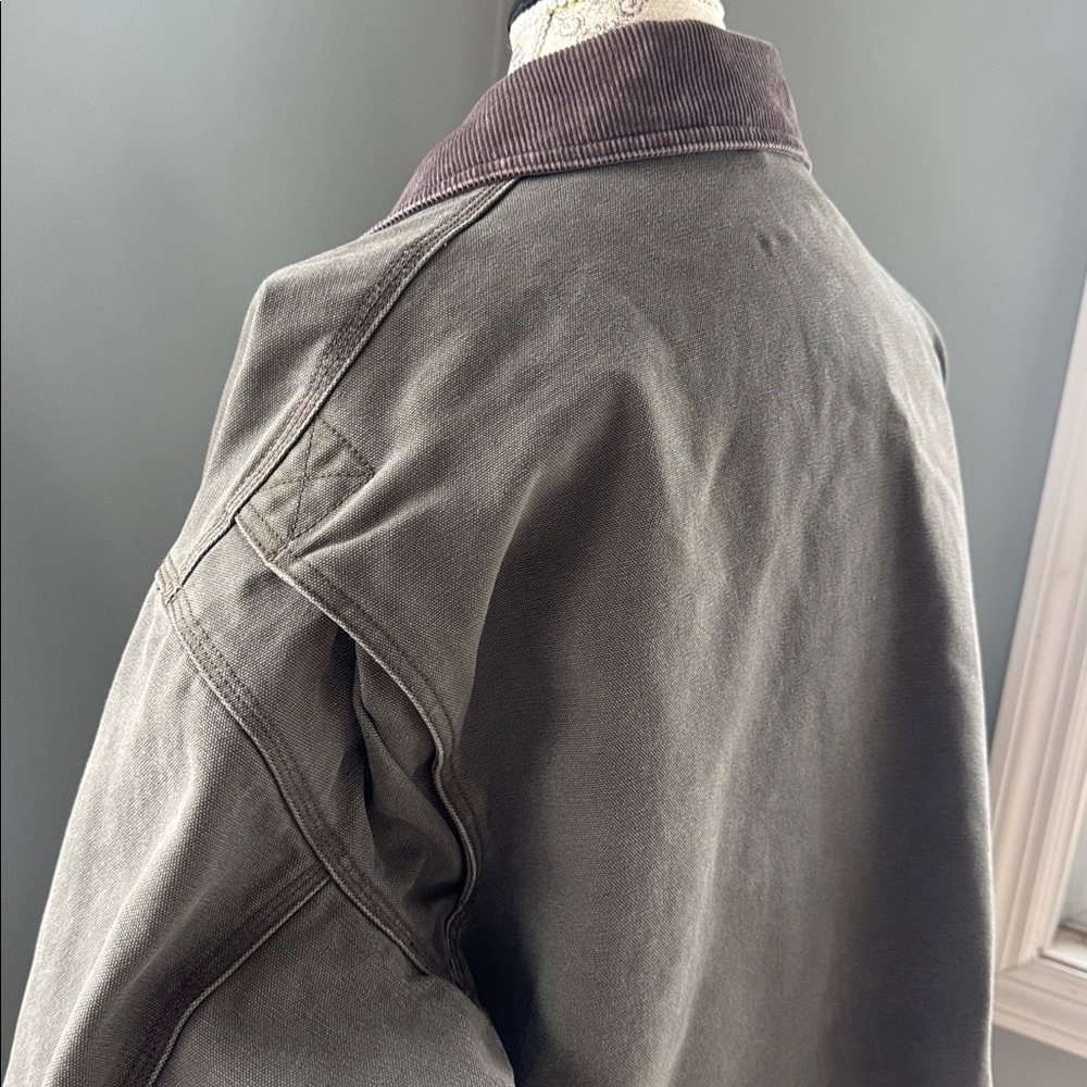Sorel Duck barn Chore Jacket olive green canvas Pockets EUC size XL - Picture 8 of 13